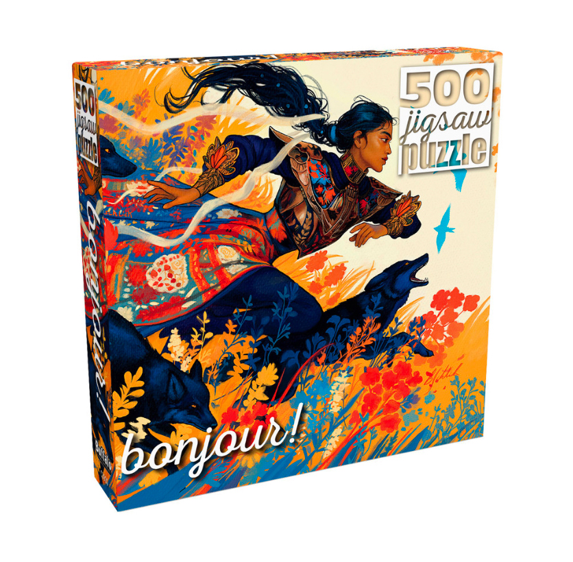 Buffalo Games Forsythia 500-piece jigsaw puzzle featuring fantasy artwork by Bente Schlick.