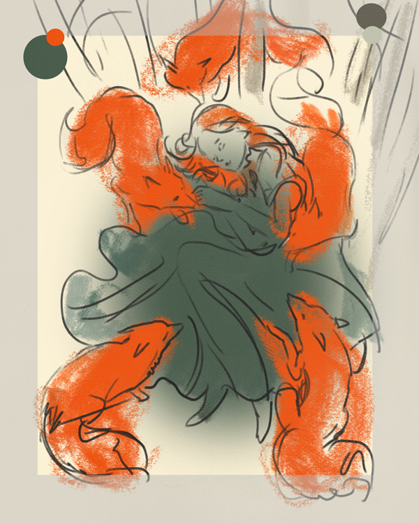 ImagineFX step-by-step process for creating Flame, a fantasy illustration by Bente Schlick.